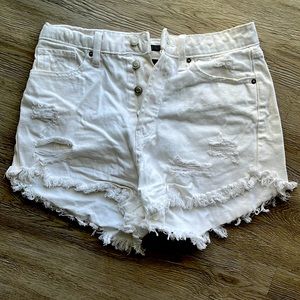 Wild Fable White Distressed High Wasted Shorts